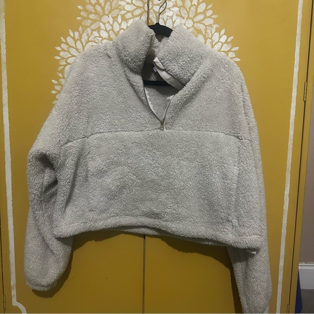 Old Navy Women’s XS‎ Cream Fleece Sherpa 1/4 Zip Pullover Soft